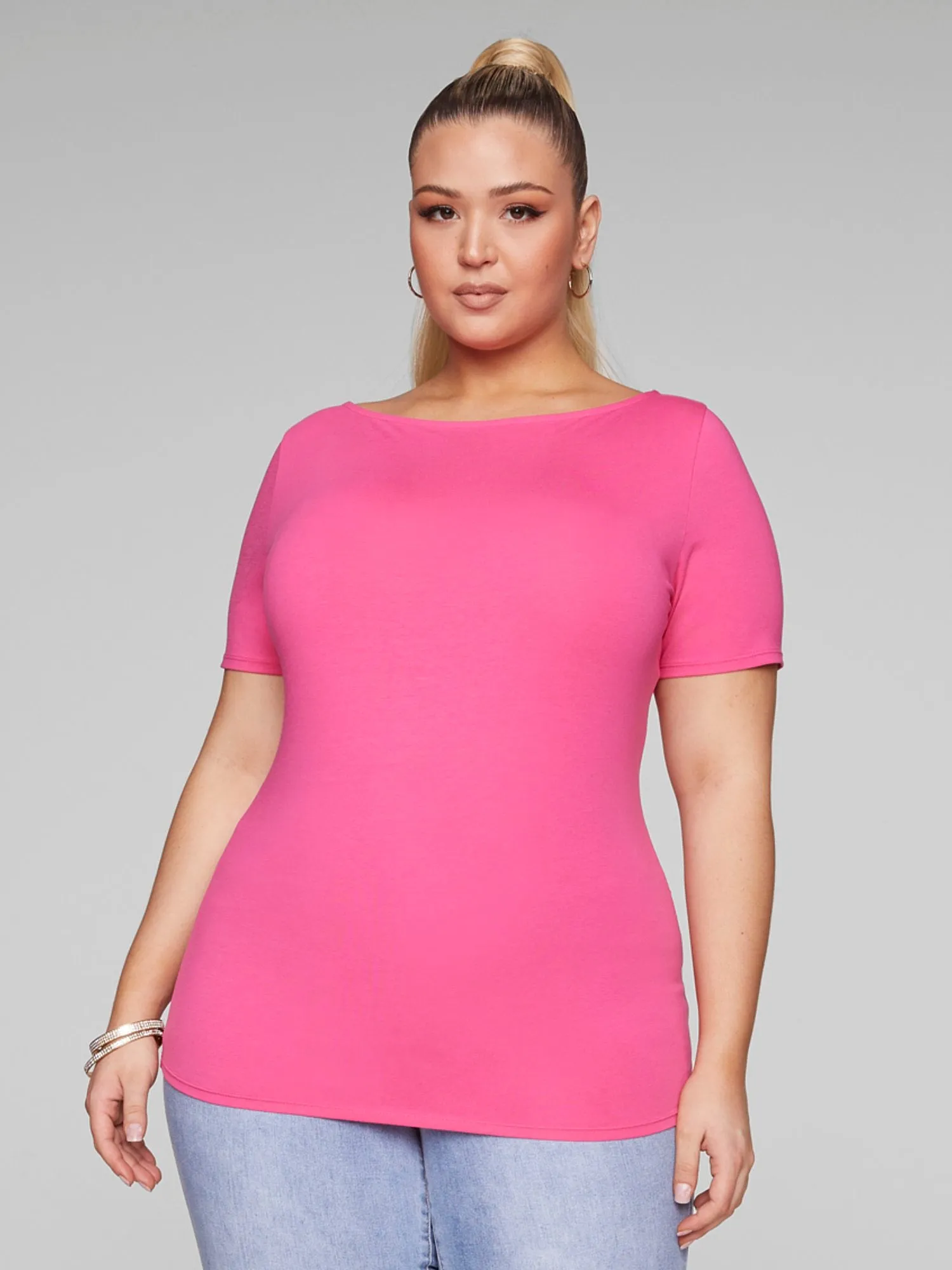 Brielle Bateau Neck Knit Tee