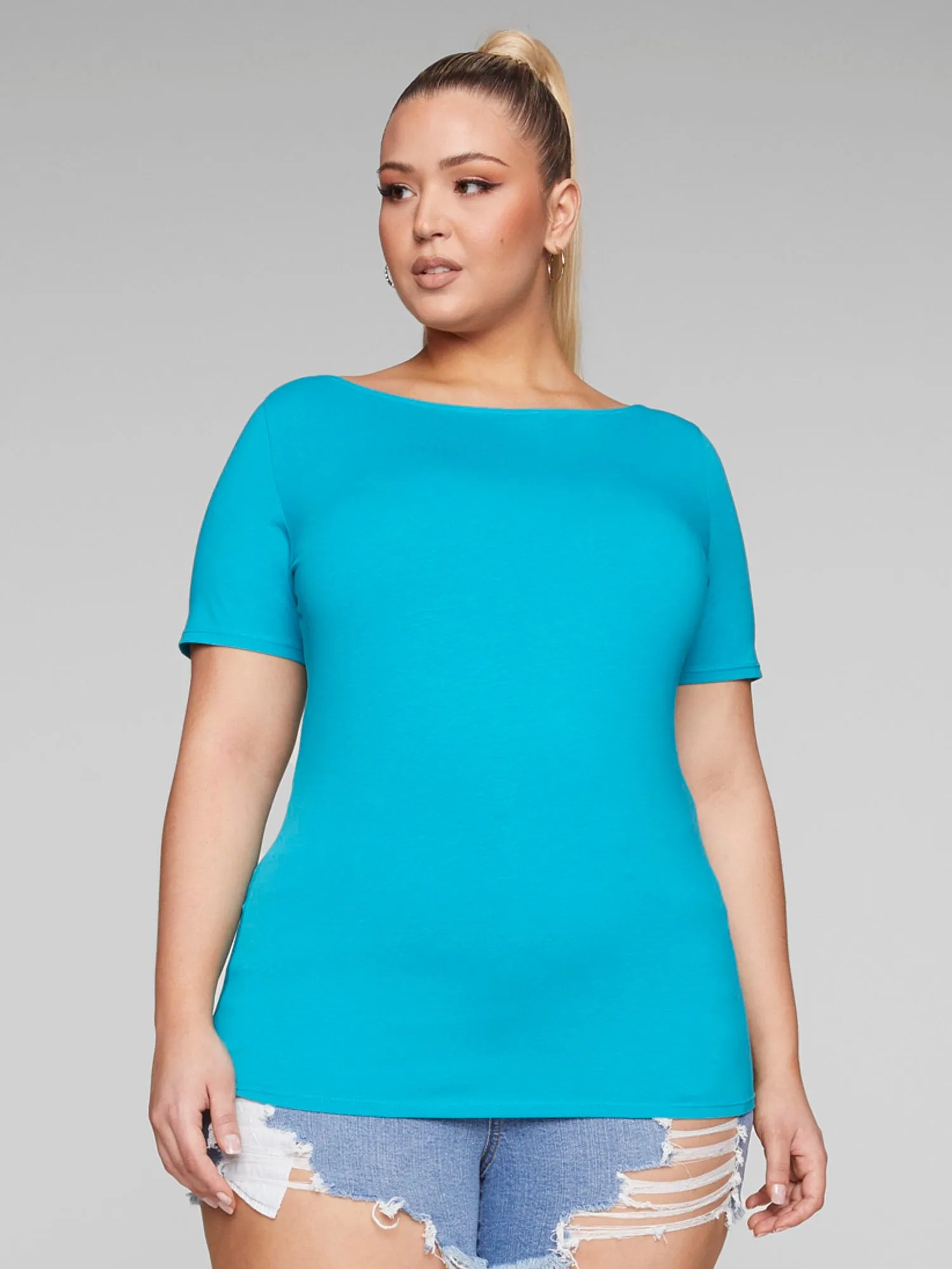 Brielle Bateau Neck Knit Tee