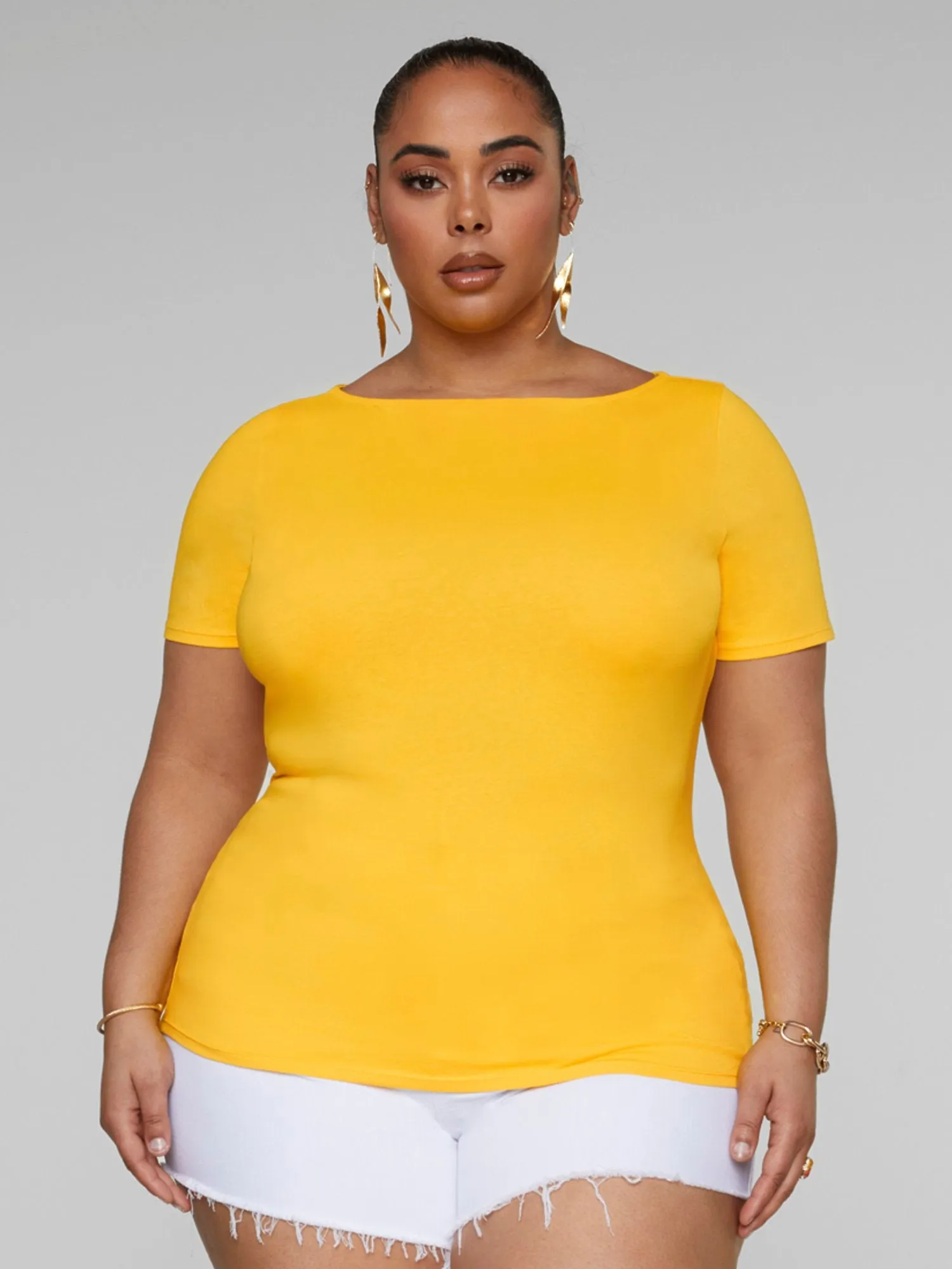 Brielle Bateau Neck Knit Tee