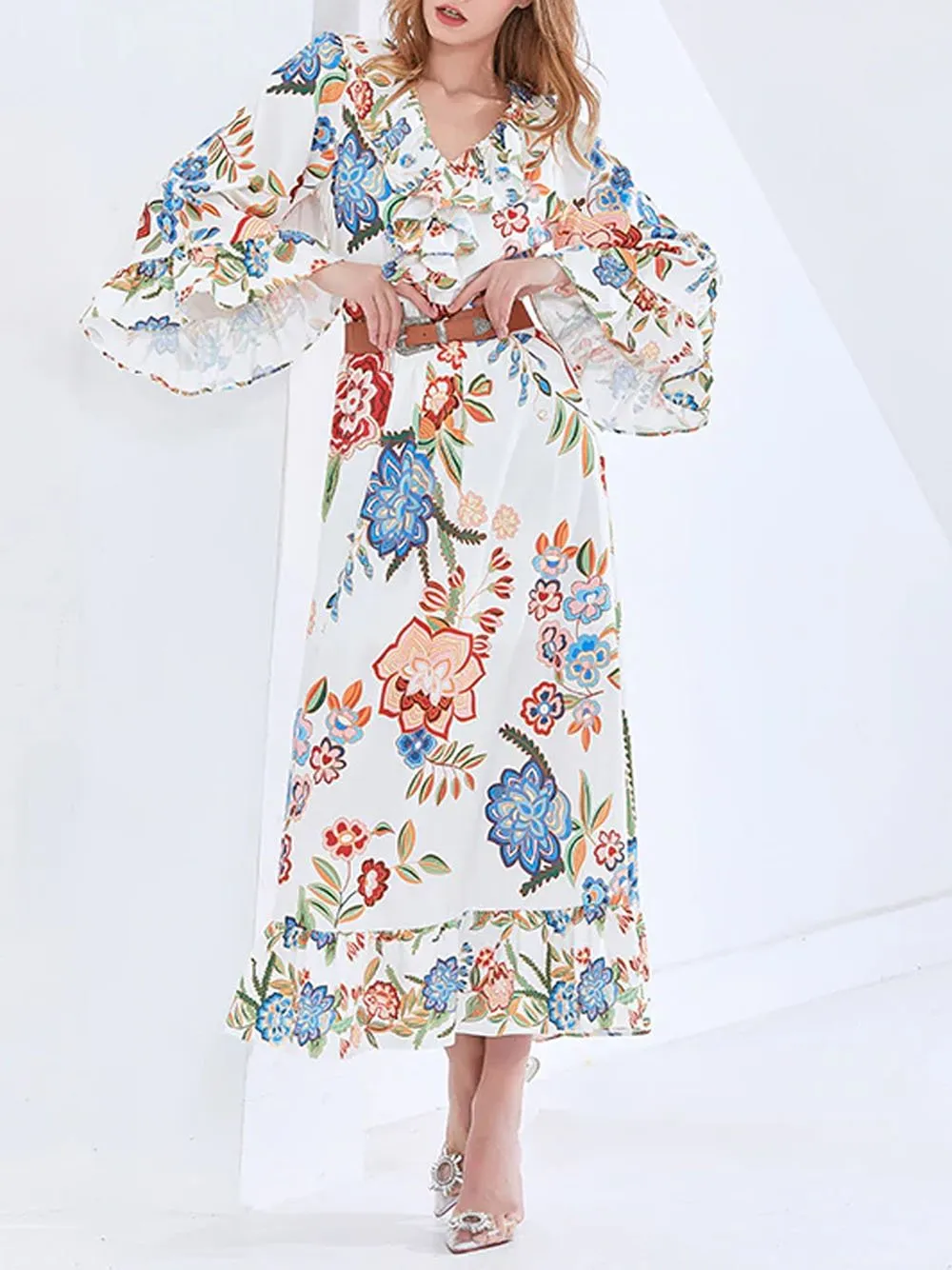 BRIELLE Floral Maxi Dress