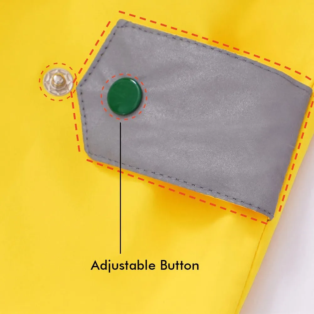 Bright Yellow 3d Dino Theme Raincoat for Kids