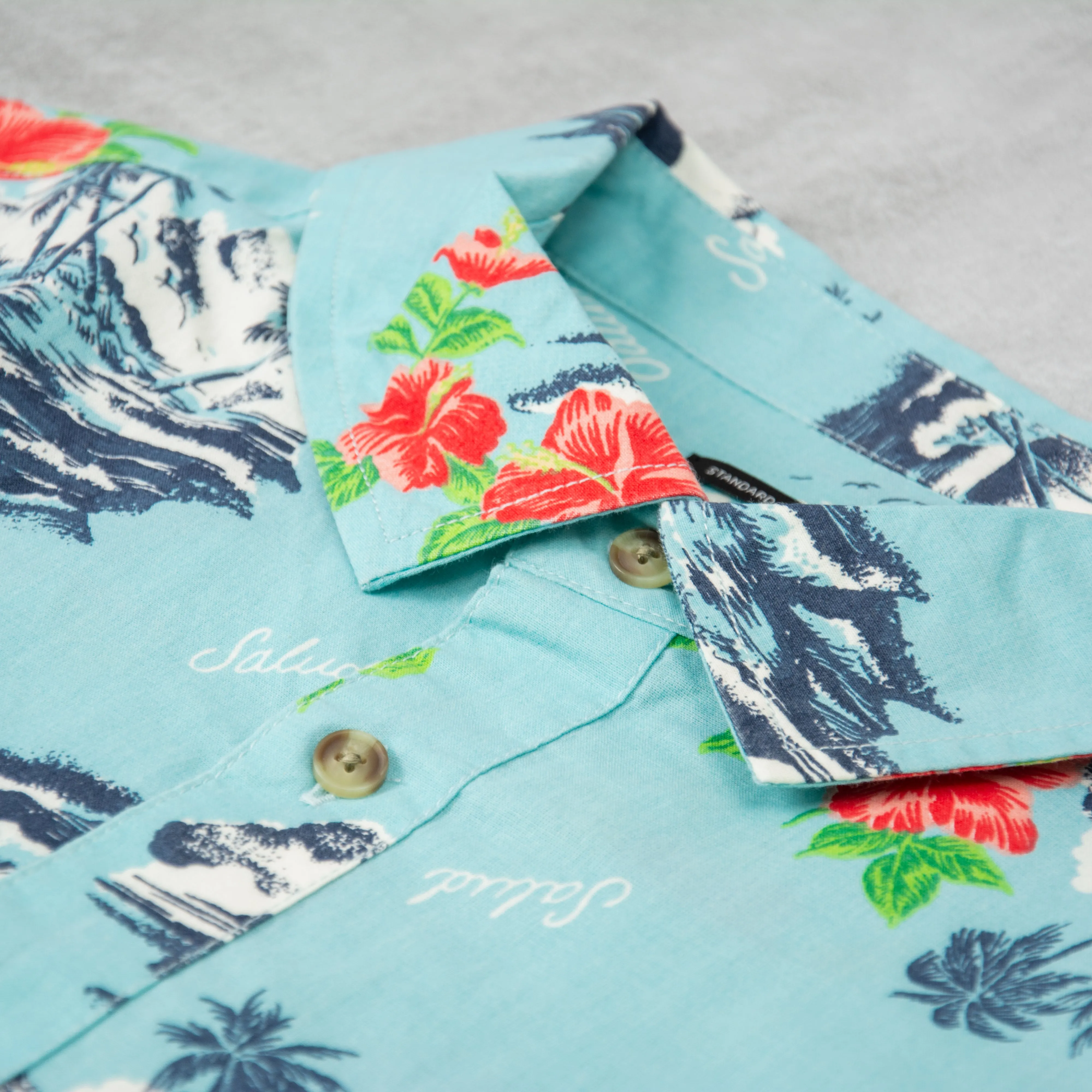 Brixton Charter Print Woven Shirt - Canal Blue / Paradise