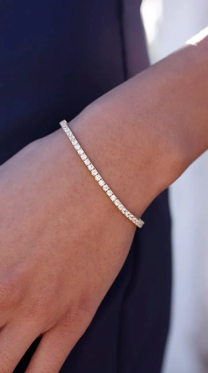 CARAT* London Francine Round Prong Tennis Bracelet Gold Vermeil