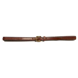 CENTER BRAID BELT - COGNAC