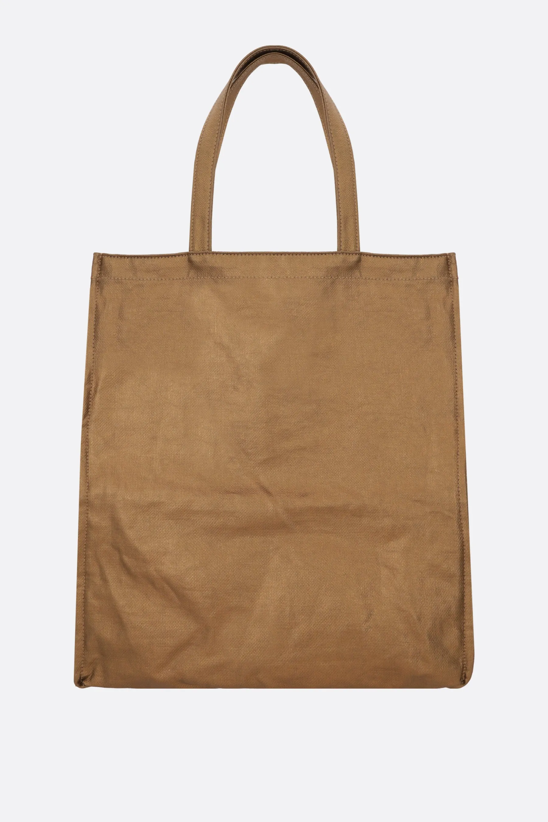 coated linen small shopping bag