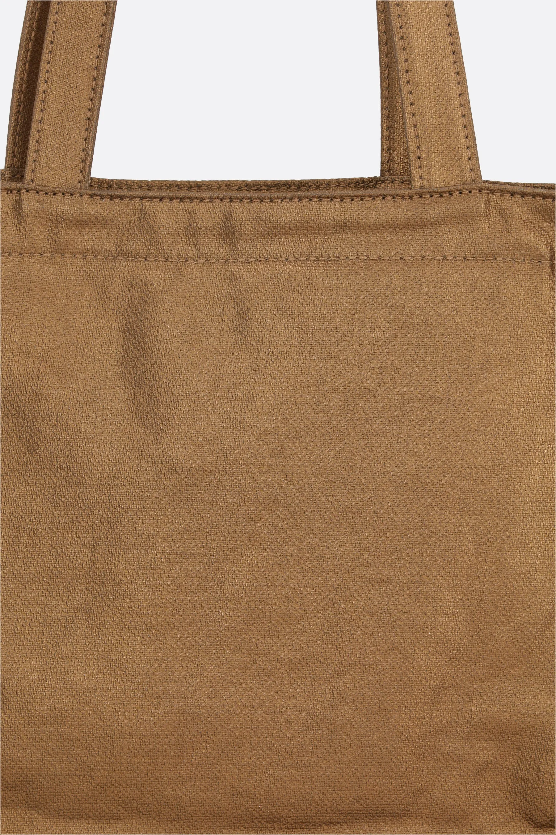 coated linen small shopping bag