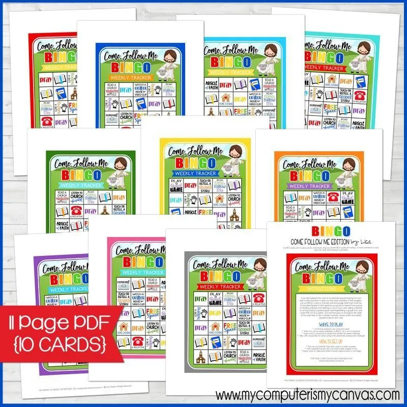Come Follow Me {FAMILY} BINGO TASK TRACKER Printables