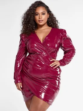 Crissy Puff Sleeve Faux Leather Dress