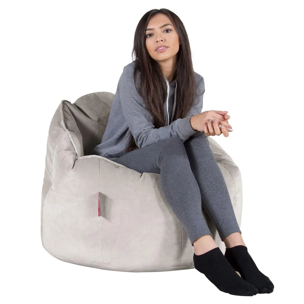 Cuddle Up Beanbag Chair - Velvet Silver