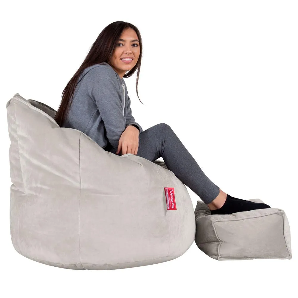 Cuddle Up Beanbag Chair - Velvet Silver