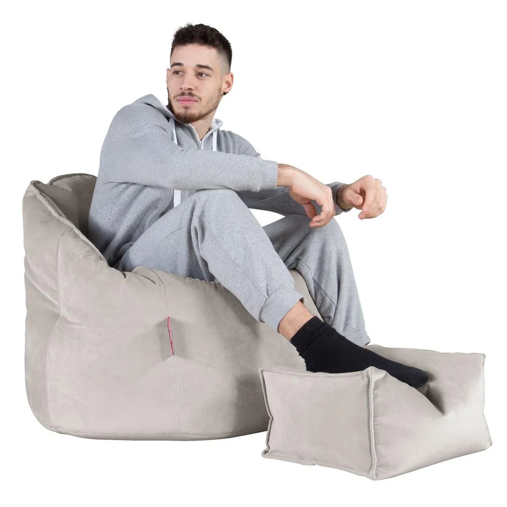 Cuddle Up Beanbag Chair - Velvet Silver