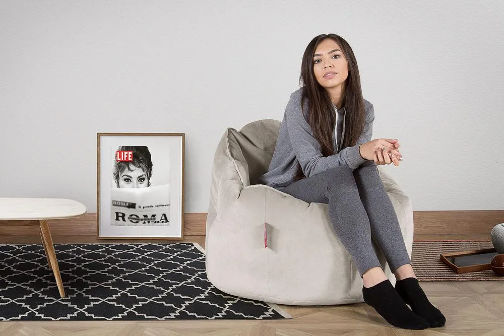 Cuddle Up Beanbag Chair - Velvet Silver