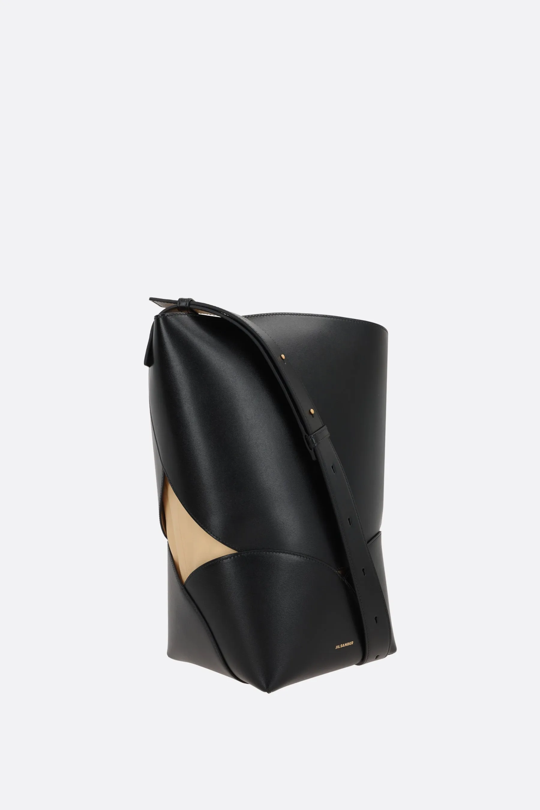 Curve small smooth leather bucket bag