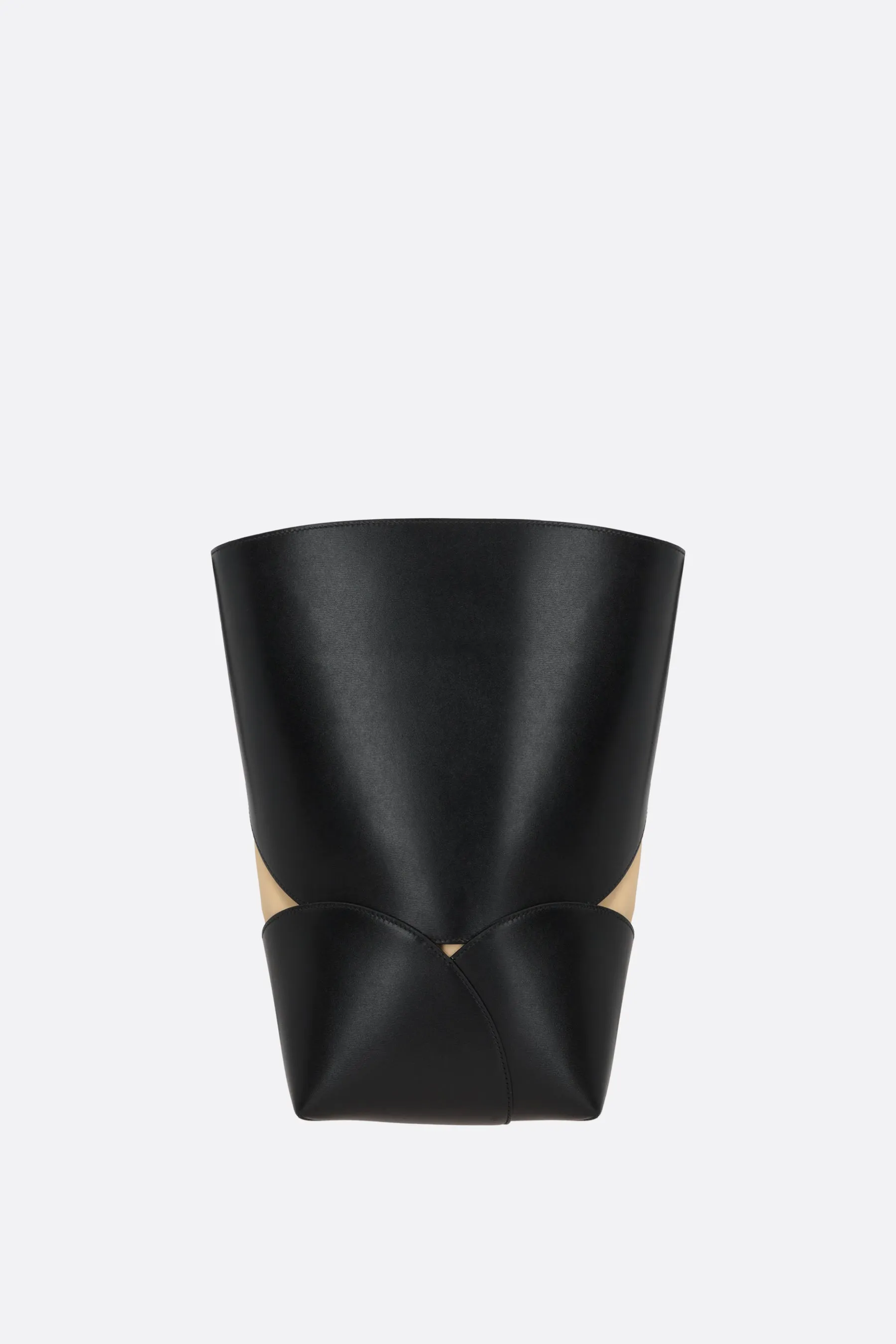 Curve small smooth leather bucket bag