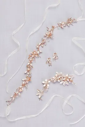 David's Bridal "S8148" Floral Jeweled Belt