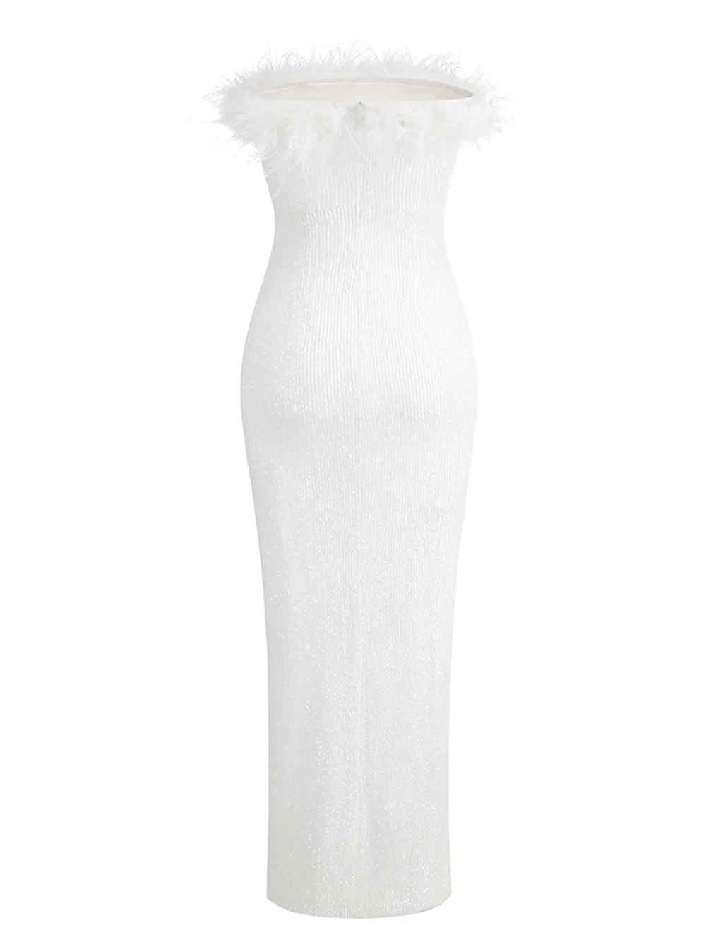 ENIGMA Sequin Maxi Dress in White