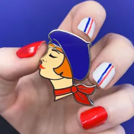 Erstwilder Tres Chic Blue Enamel Pin