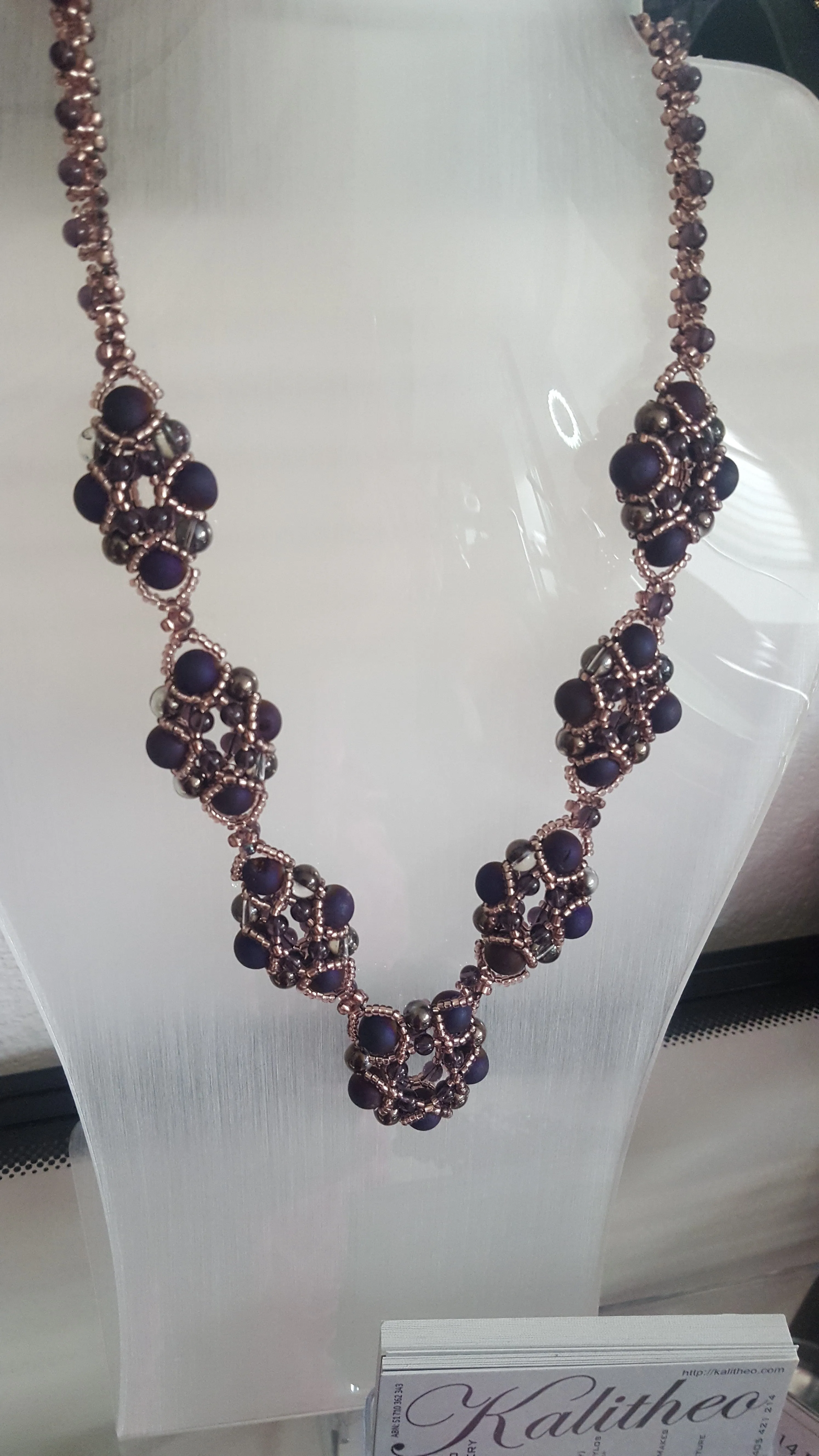 Evening Wonder - Purple Agate Gemstone Beaded Necklace | KJ-330N Handmade Necklace