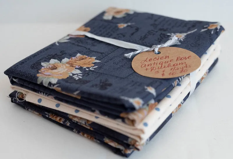 Fabric Bundle of 3 Half-Yards from Antique Rose and Durham Collections, From Lecien, Japan