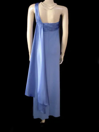*FABULOUS GRECIAN GODDESS RUCHED SATIN & SPANDEX ONE-SHOULDER EVENING GOWN
