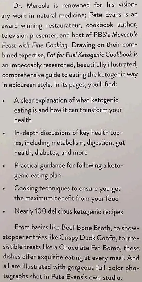 FAT FOR FUEL KETOGENIC COOKBOOK - Dr. Joseph Mercola, Pete Evans