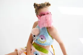 Furry Boobie Eye Halter Crop Top