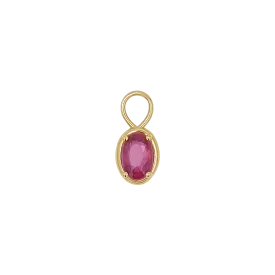 Gemstone Oval Huggie Charms