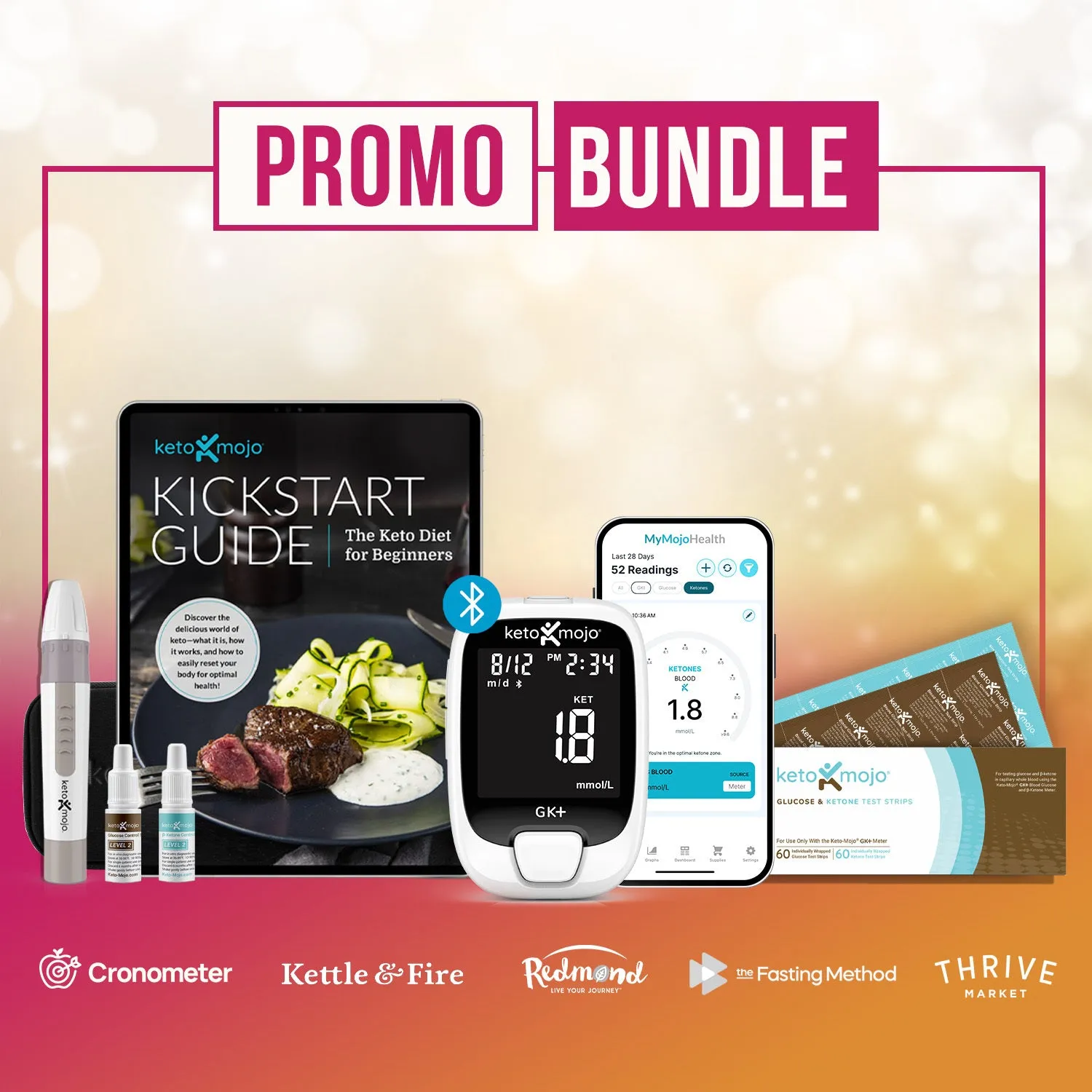 GK  Blood Glucose & Ketone Meter Kit - PROMO BUNDLE