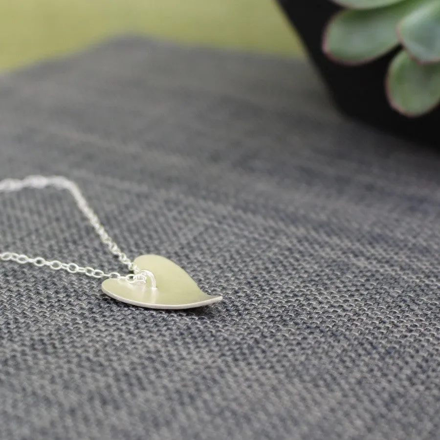 Golden Leaf Heart Pendant