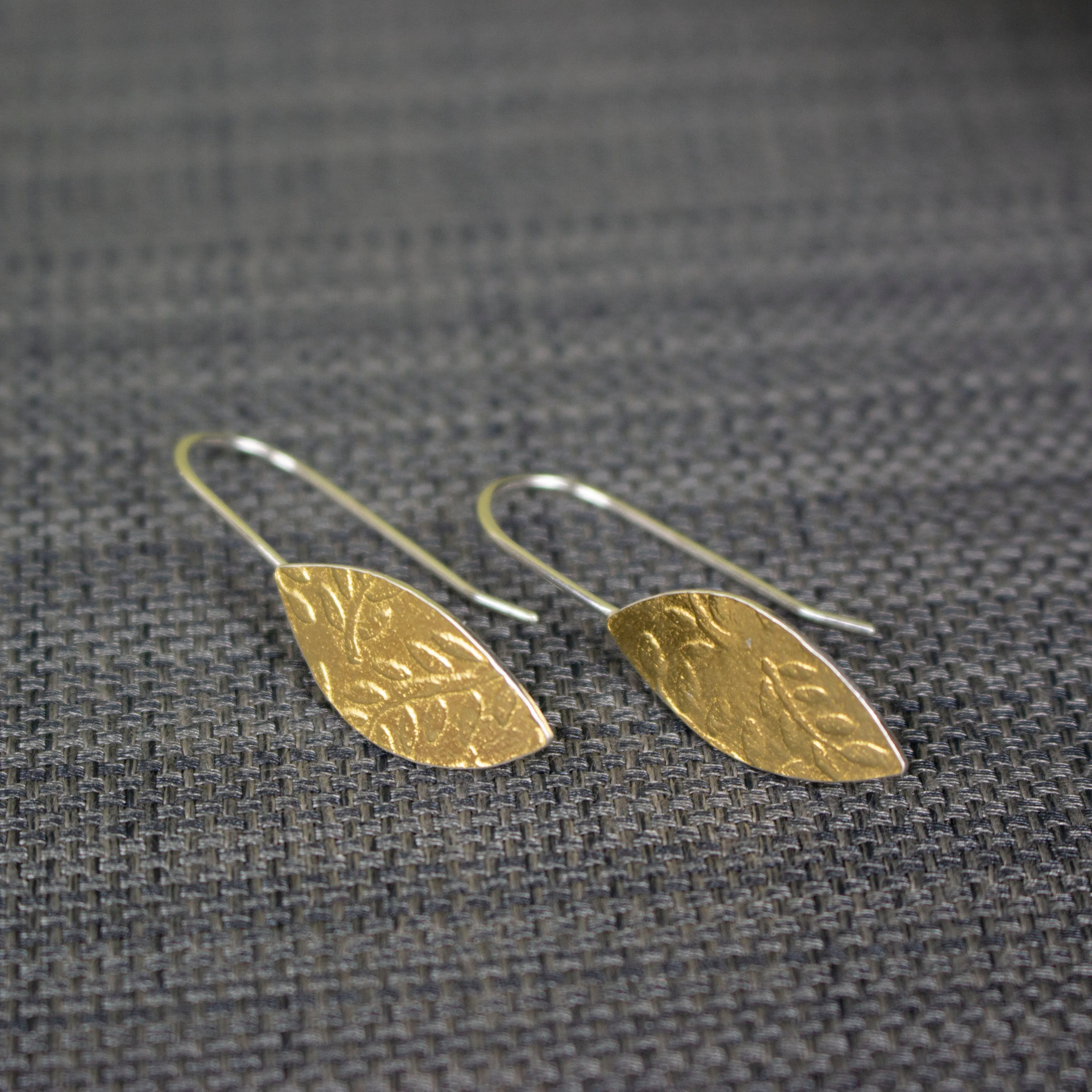 Golden Leaf Petal Earrings