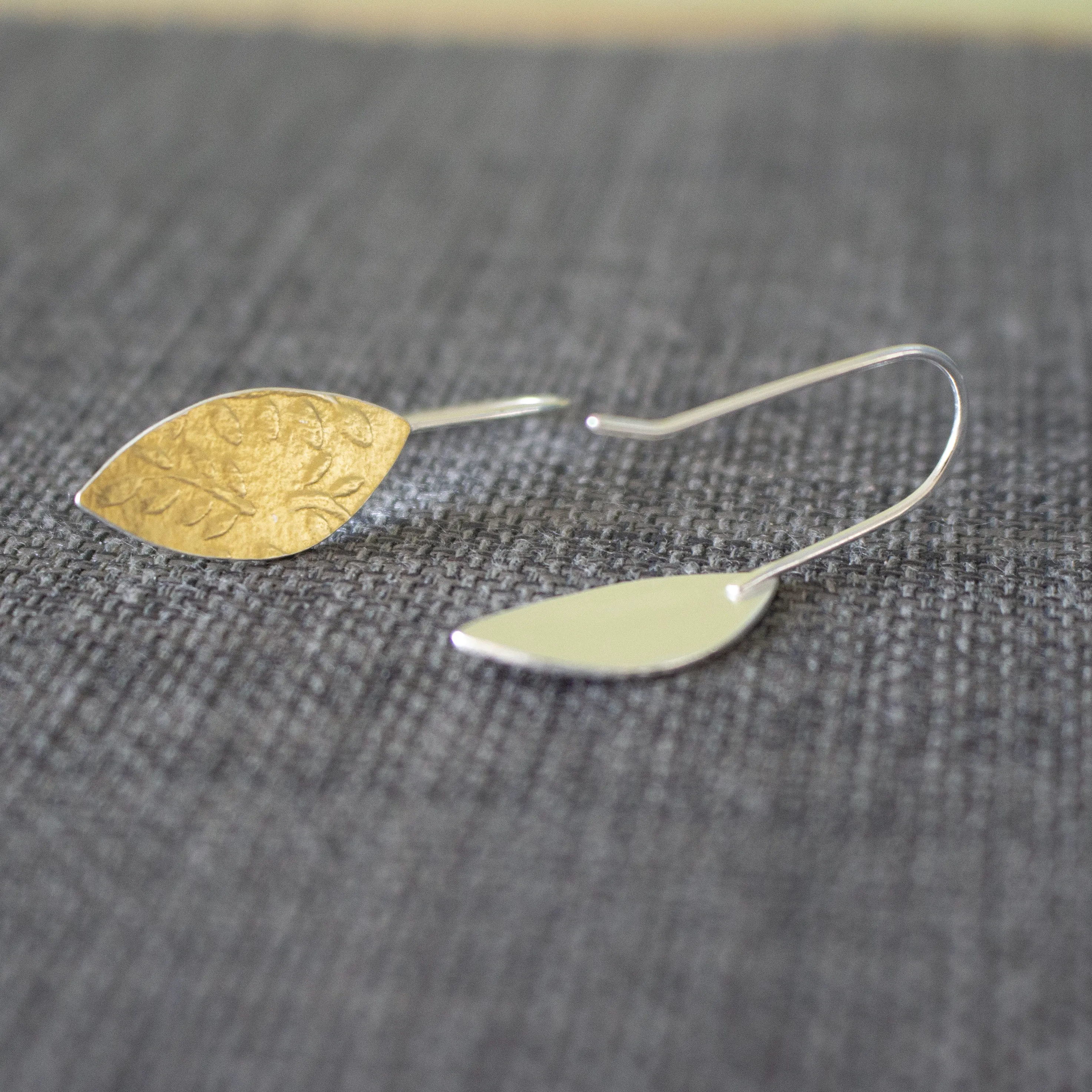 Golden Leaf Petal Earrings