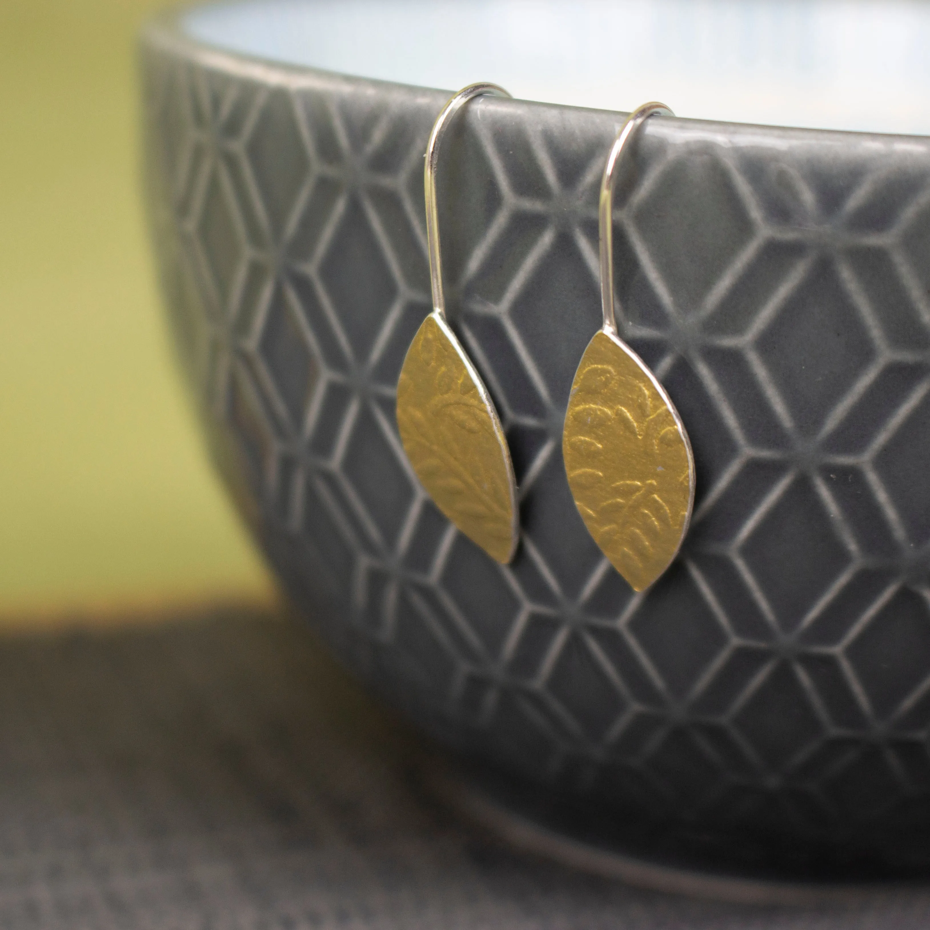 Golden Leaf Petal Earrings