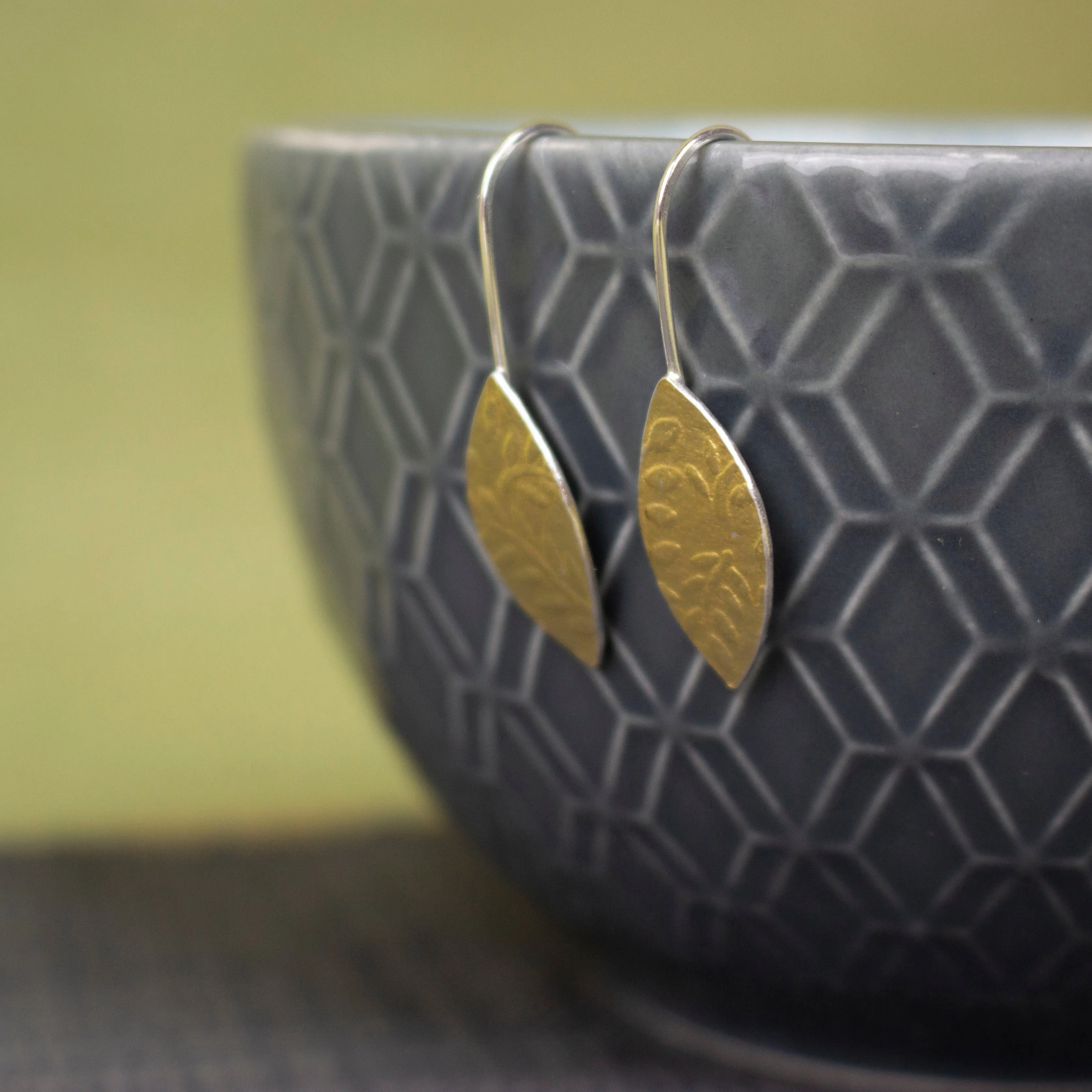 Golden Leaf Petal Earrings