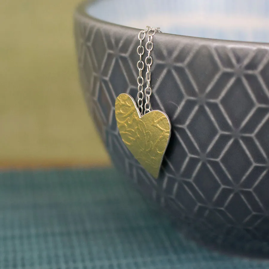 Golden Oak Heart Pendant