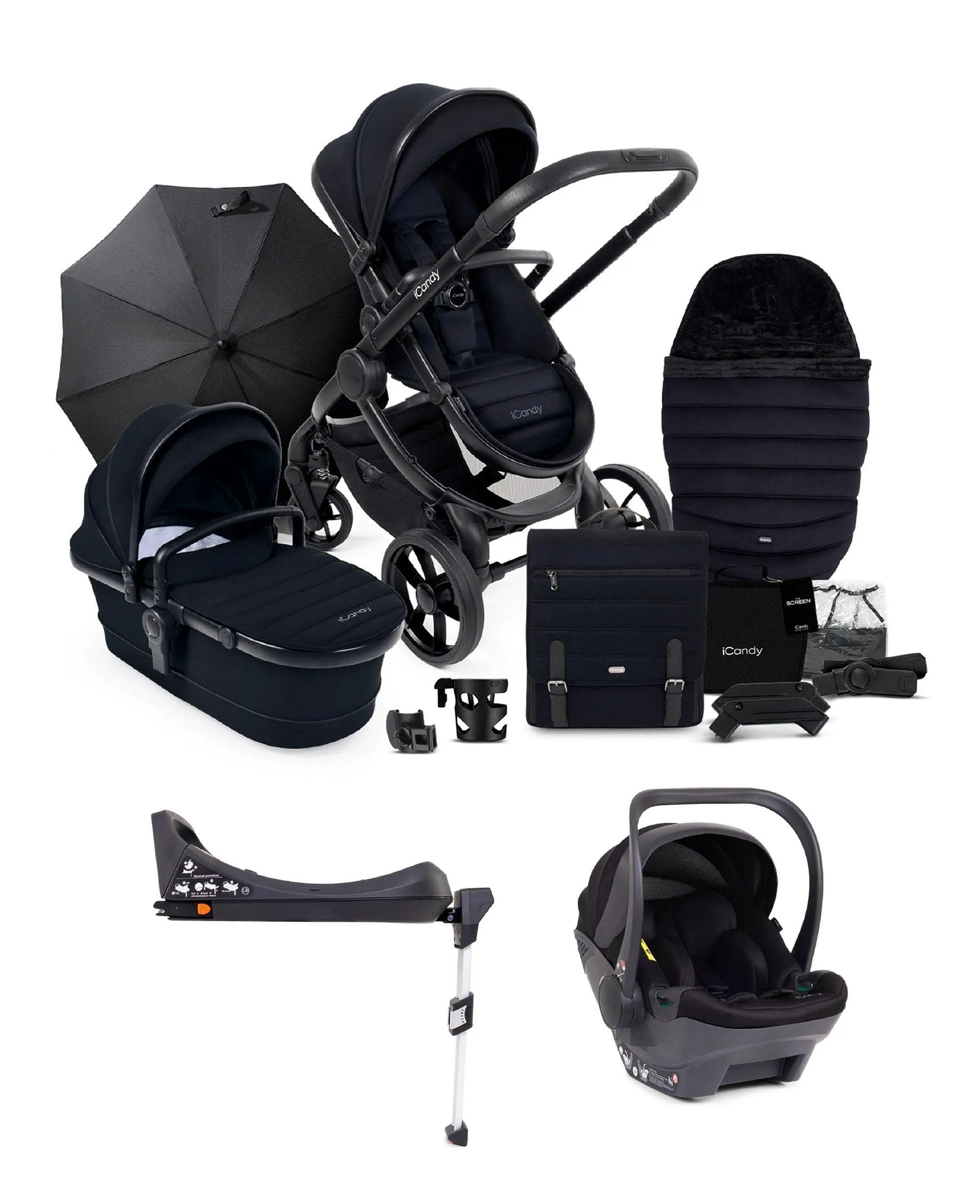 iCandy Peach 7 Complete Pushchair Bundle with Cocoon Car Seat - Black