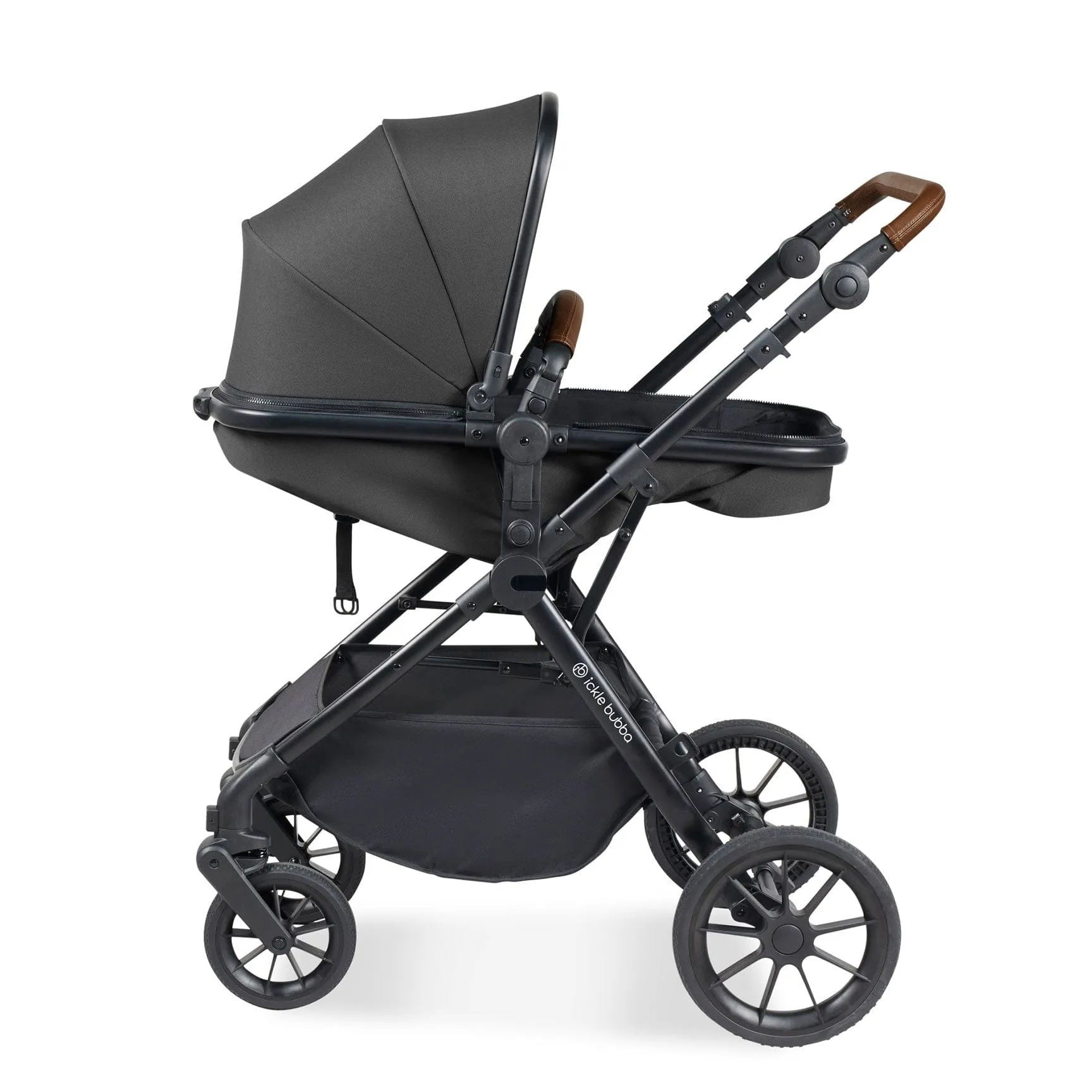 Ickle Bubba Cosmo All-in-One I-Size Travel System with Isofix Base in Black/Graphite Grey
