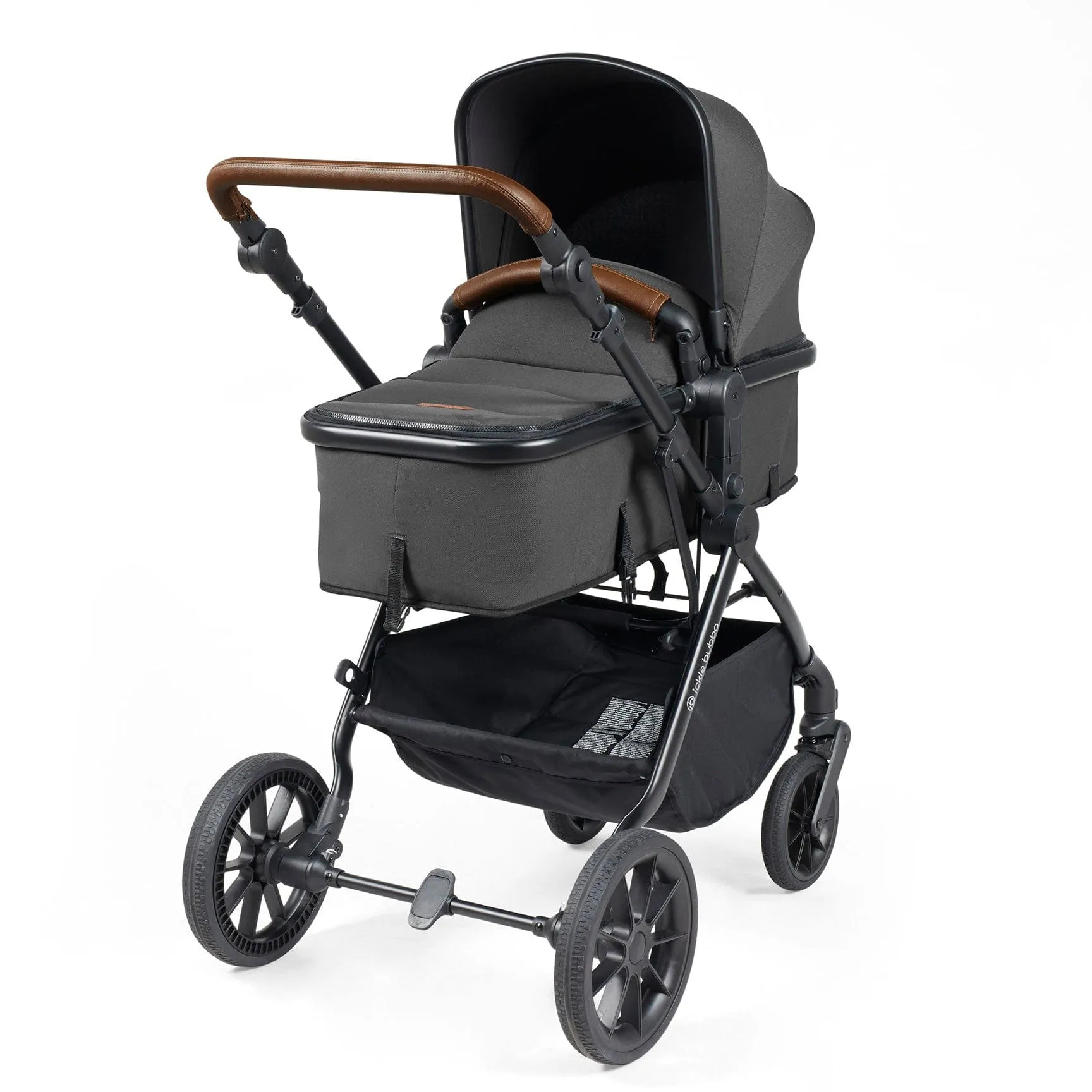 Ickle Bubba Cosmo All-in-One I-Size Travel System with Isofix Base in Black/Graphite Grey