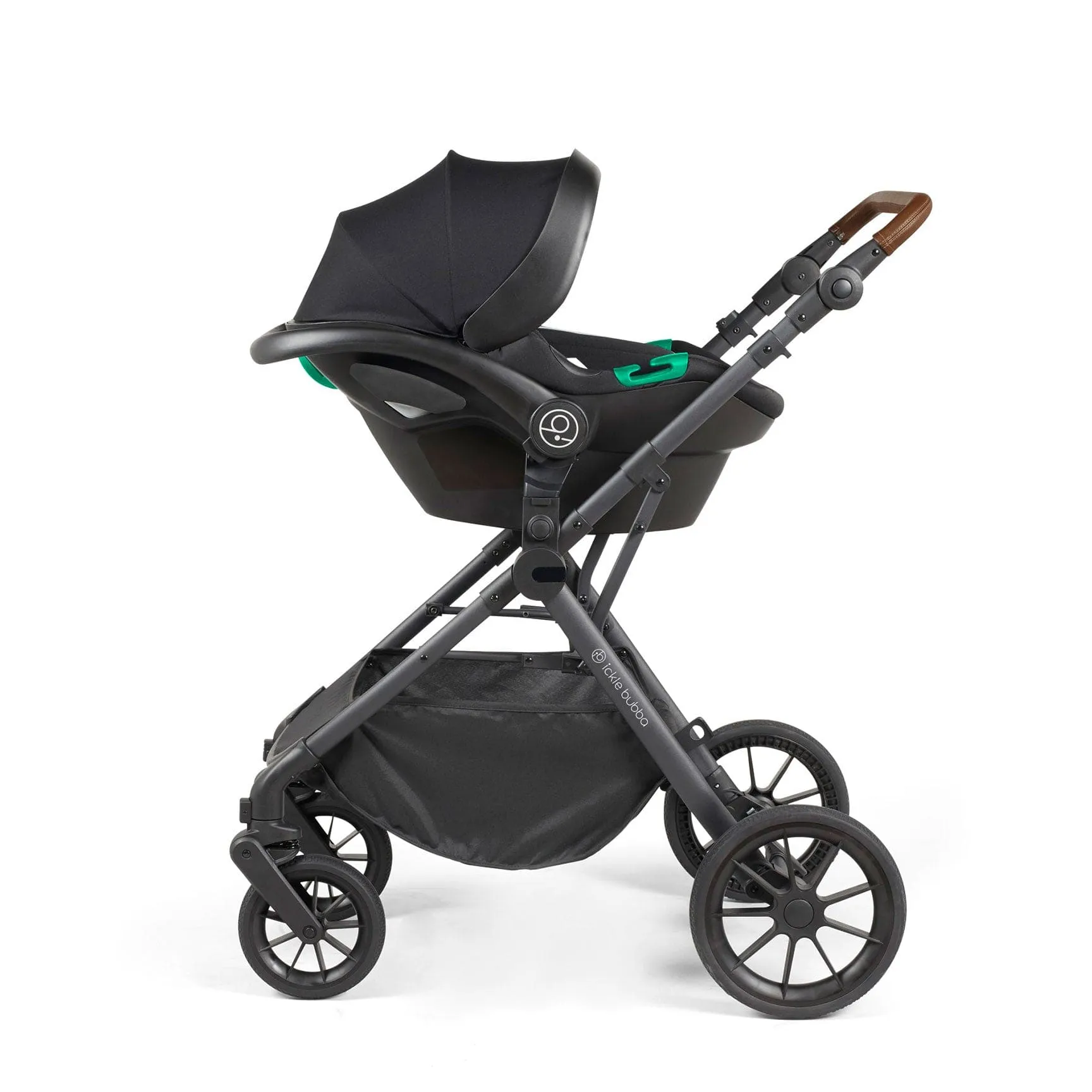 Ickle Bubba Cosmo All-in-One I-Size Travel System with Isofix Base in Black/Graphite Grey