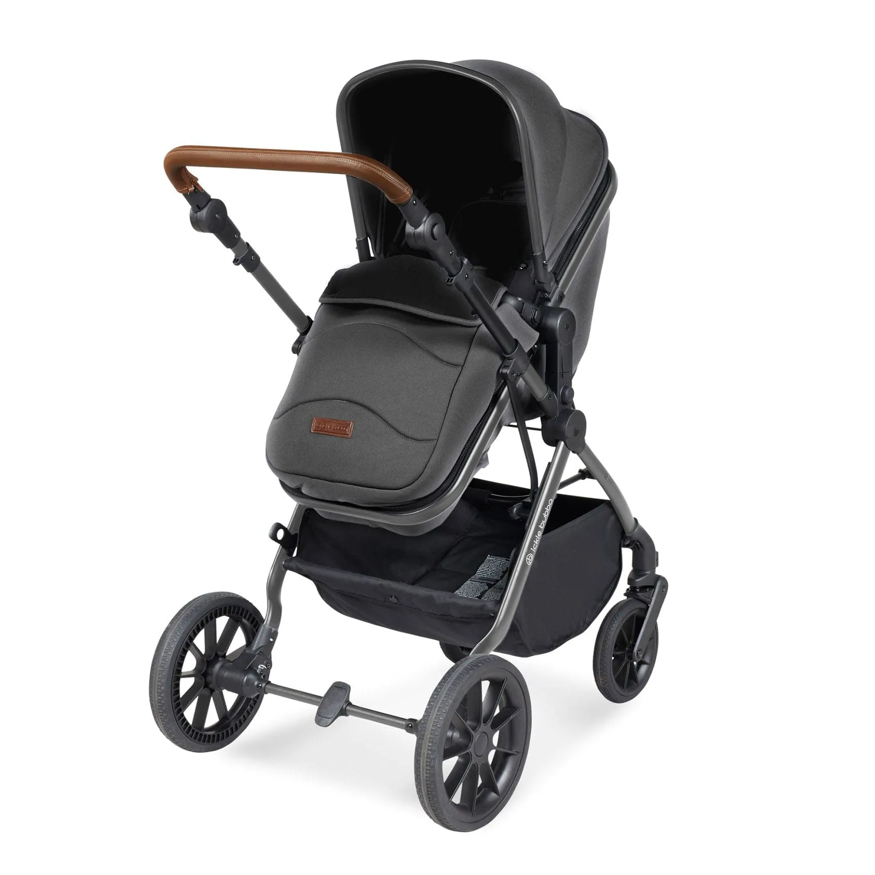 Ickle Bubba Cosmo All-in-One I-Size Travel System with Isofix Base in Black/Graphite Grey