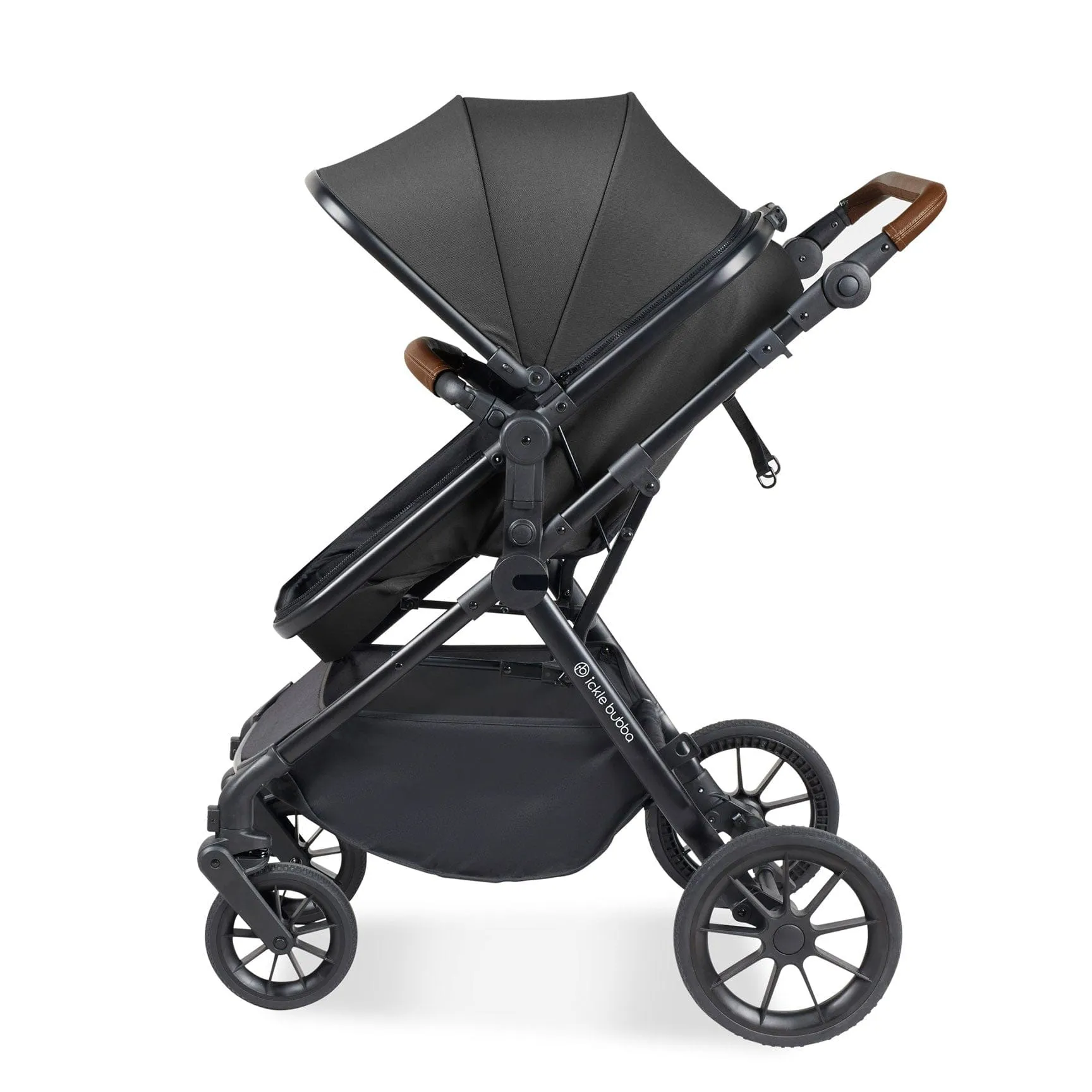 Ickle Bubba Cosmo All-in-One I-Size Travel System with Isofix Base in Black/Graphite Grey