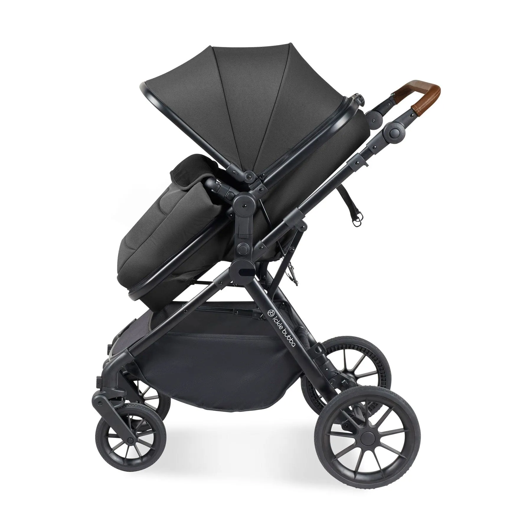 Ickle Bubba Cosmo All-in-One I-Size Travel System with Isofix Base in Black/Graphite Grey