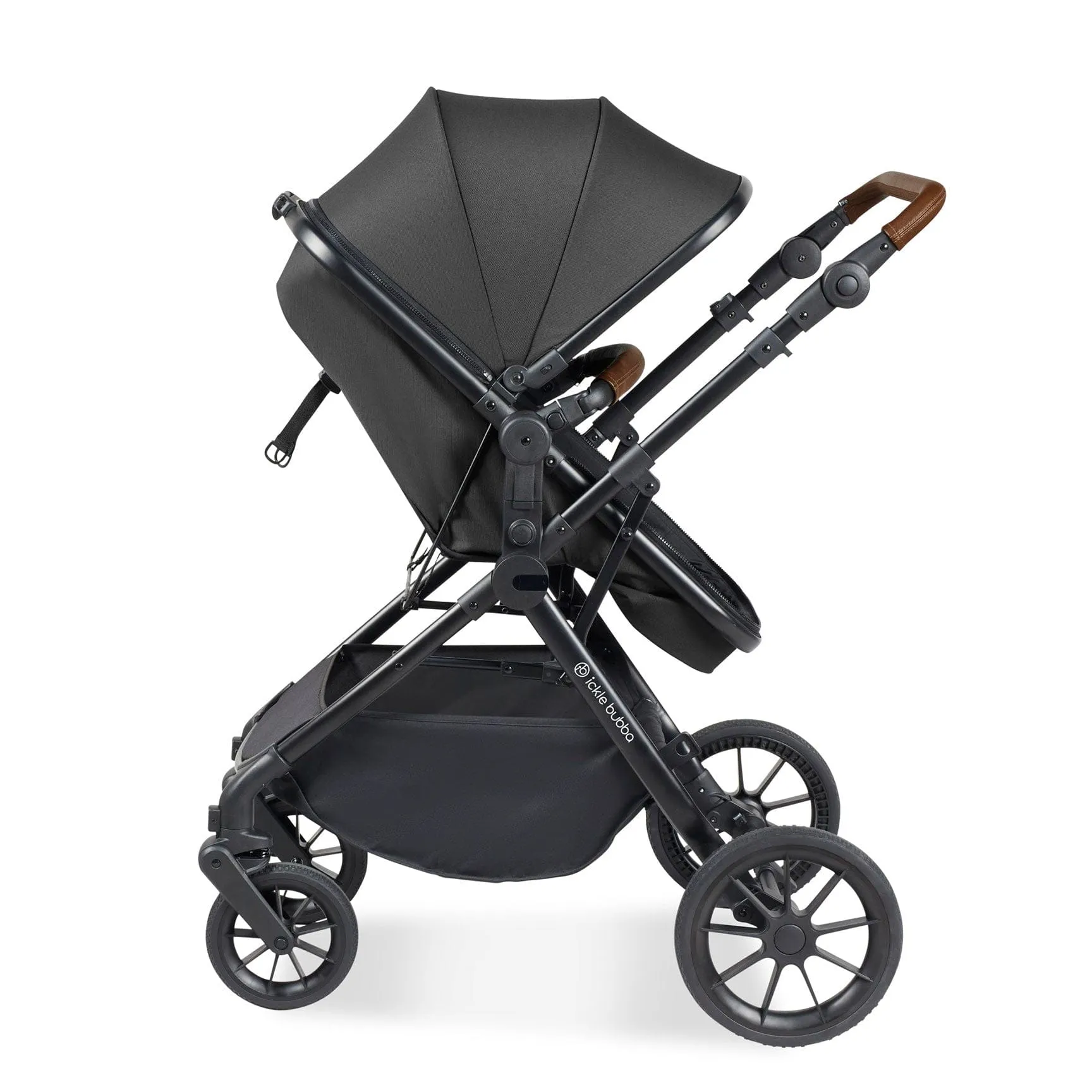 Ickle Bubba Cosmo All-in-One I-Size Travel System with Isofix Base in Black/Graphite Grey