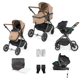 Ickle Bubba Cosmo All-in-One I-Size Travel System with Isofix Base in Gun metal/Desert