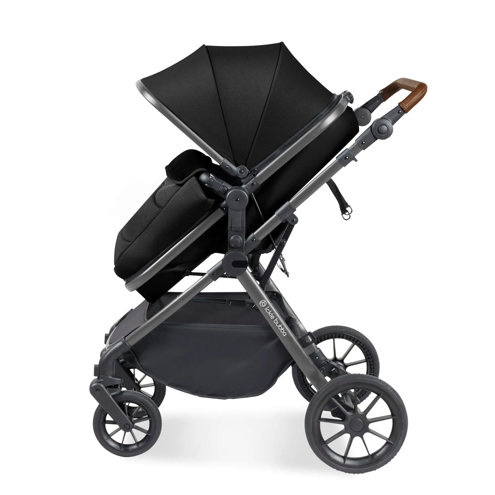 Ickle Bubba Cosmo All-in-One I-Size Travel System With Isofix Base (Stratus) Black