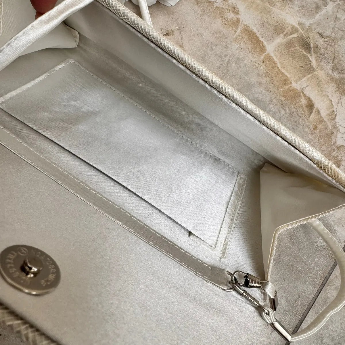 JBees JB18/094 Ivory Sinamay Clutch Wedding Bag