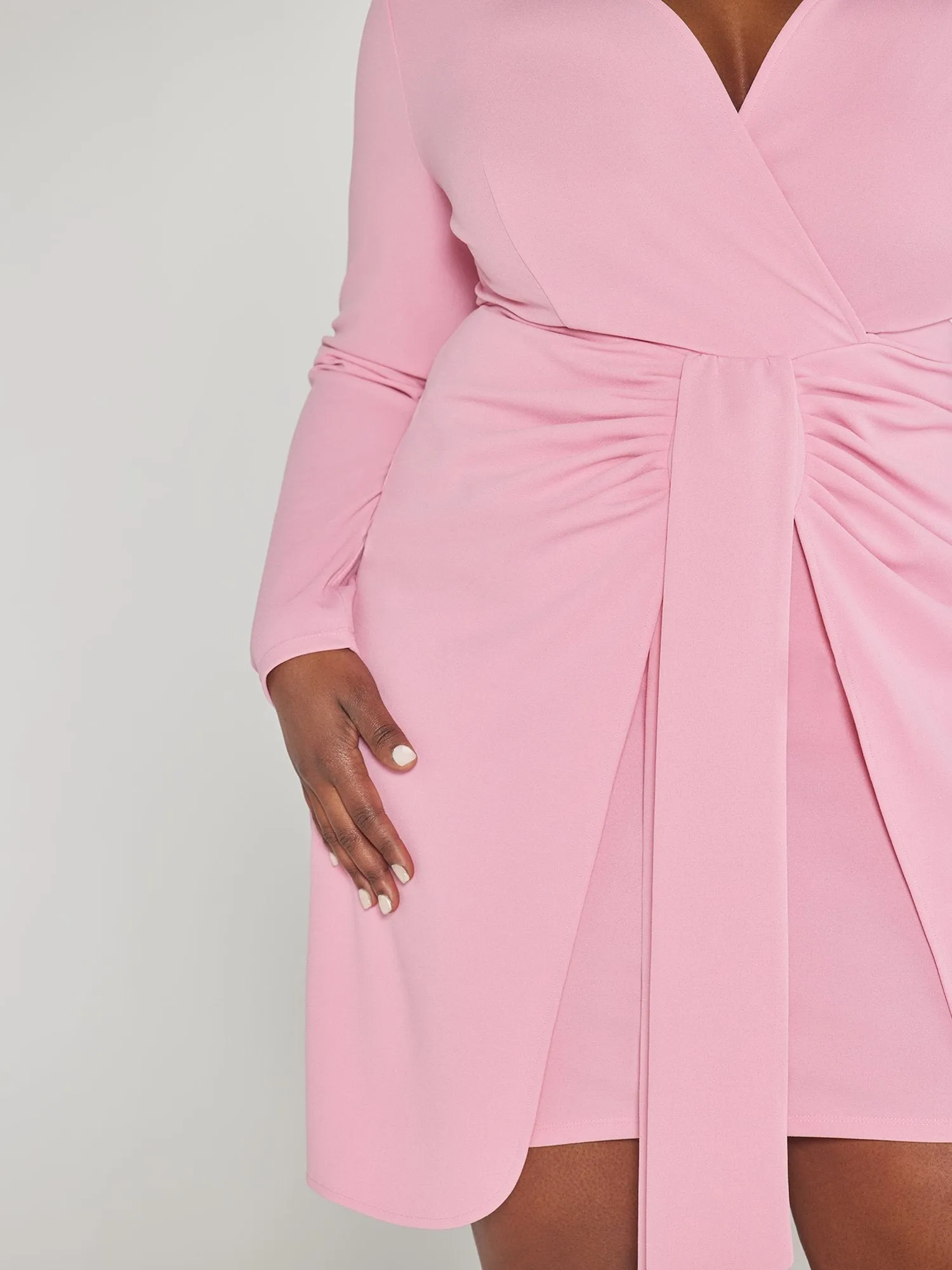 Jenna Tie Front Faux Wrap Dress