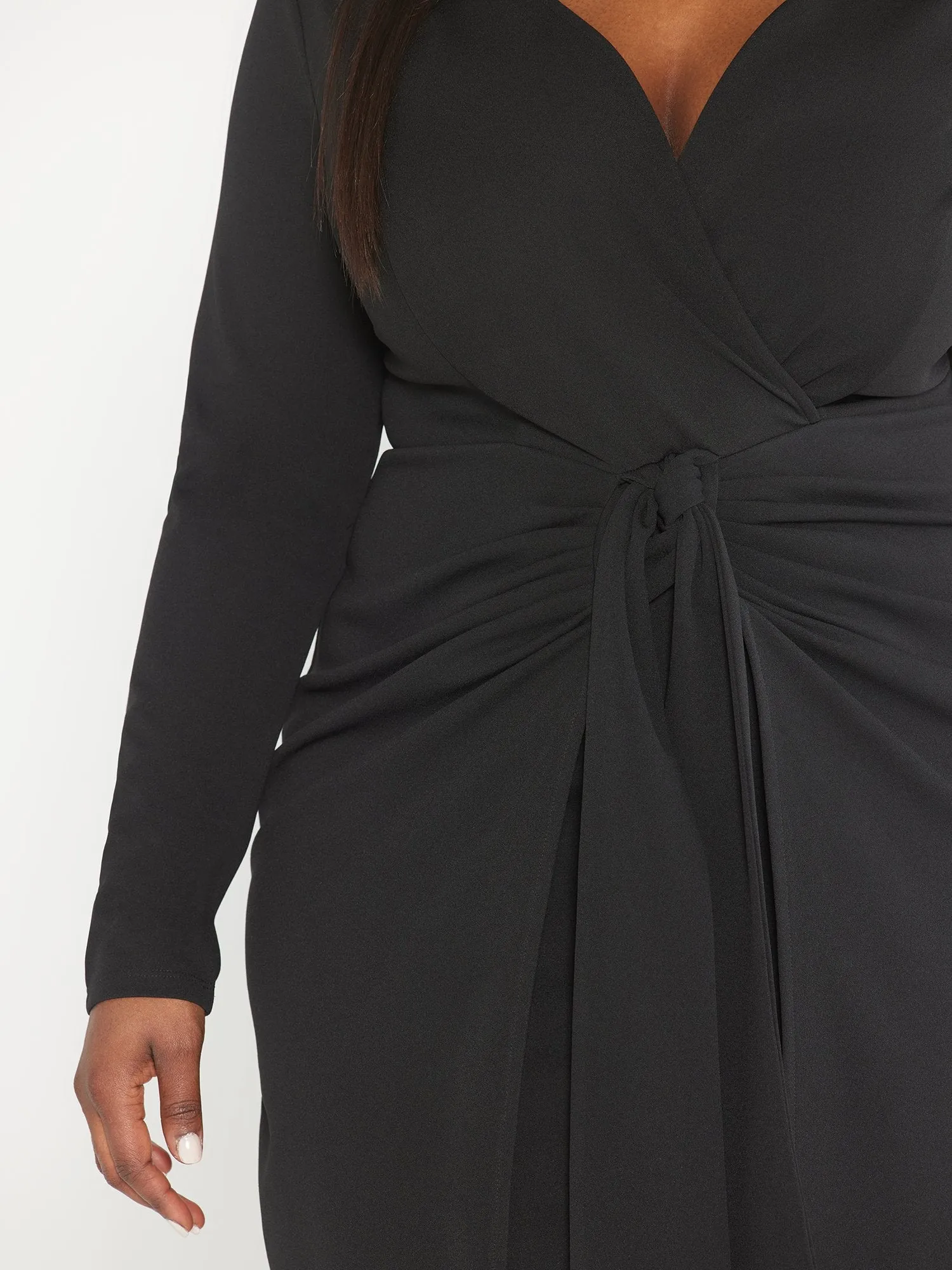 Jenna Tie Front Faux Wrap Dress