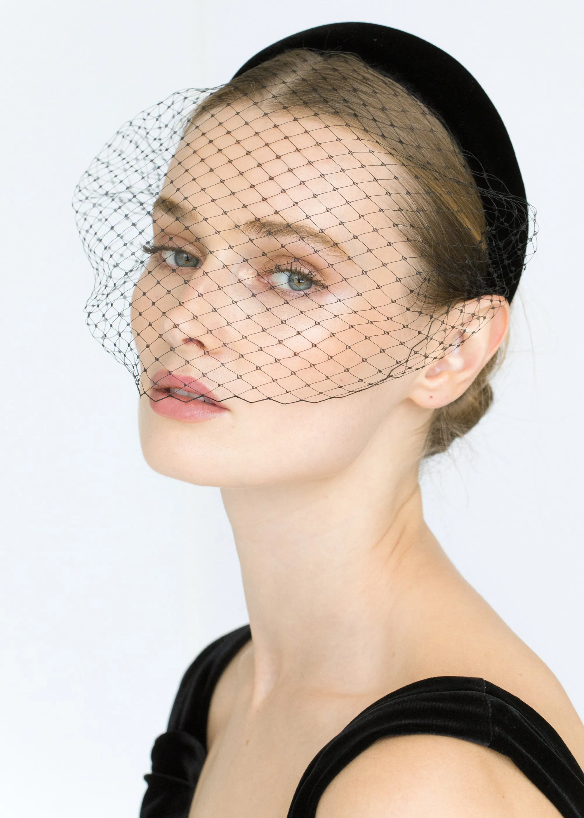 Kate Voilette Headband in Velvet -- Black