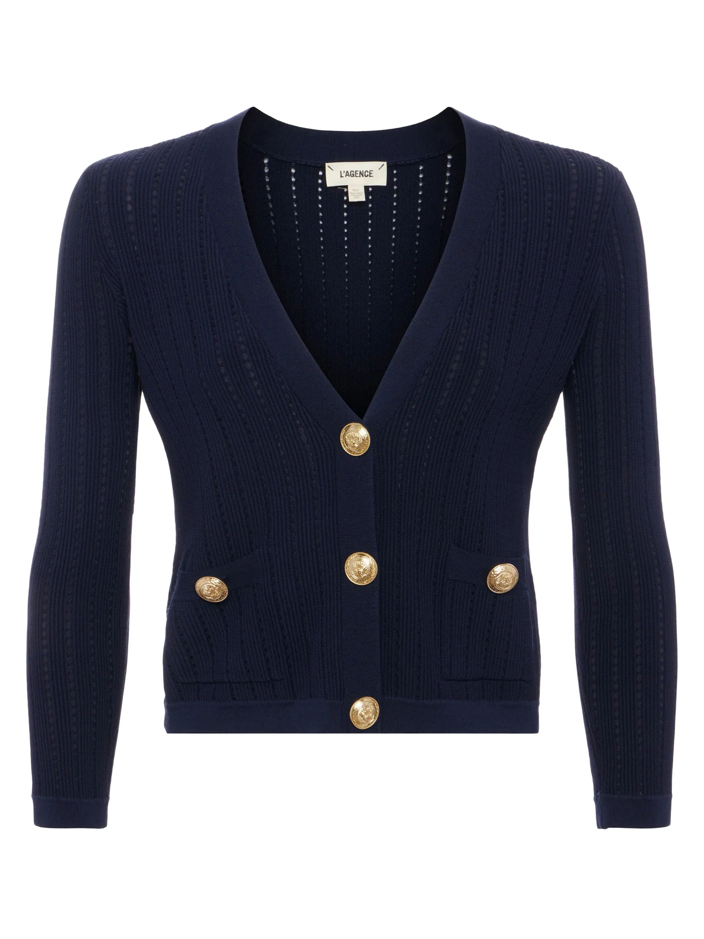 L'Agence Irvin Pointelle Knit Cardigan