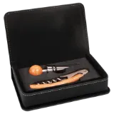 Leatherette 2-Piece Wine Tool Set